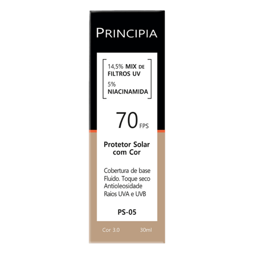 Protetor Solar Facial Antioleosidade com Cor 3.0 FPS 70 Principia PS-05 - 30ml