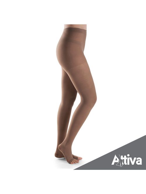 Meia Calca Attiva Alta Compressao 20-30 Fem Aberta Natural Escuro Tamanho M Cor NATURAL ESCURO M