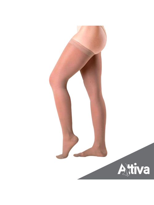 Meia Coxa 7/8 Attiva Alta Compressao 20-30 Fem Fechada Natural Escuro Tamanho M Cor NATURAL ESCURO M