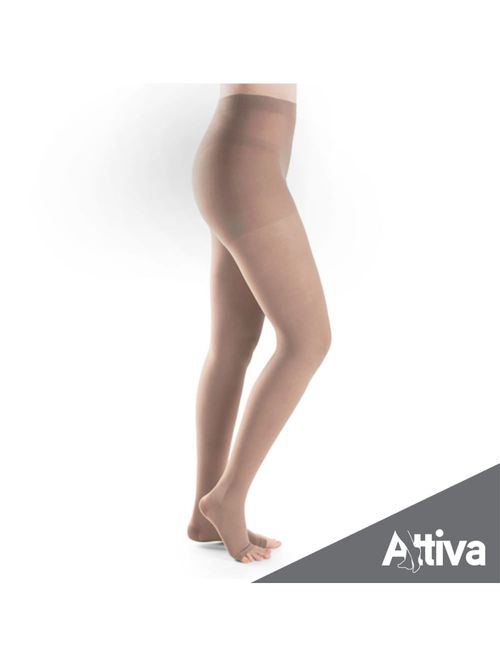Meia Calca Attiva Alta Compressao 20-30 Fem Aberta Natural Tamanho G Cor NATURAL ESCURO G