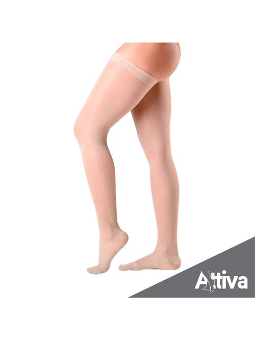 Meia Coxa 7/8 Attiva Alta Compressao 20-30 Fem Fechada Natural Tamanho P Cor NATURAL P