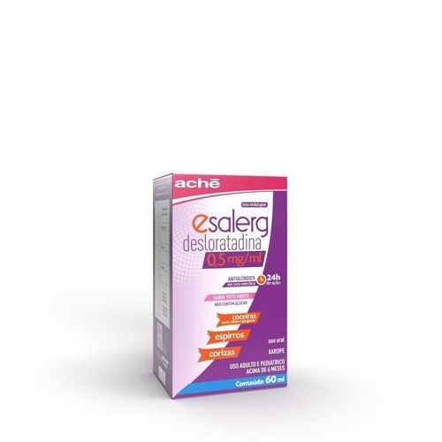 Esalerg Desloratadina 0,5mg/ml Xarope Tutti-Frutti Aché - 60ml