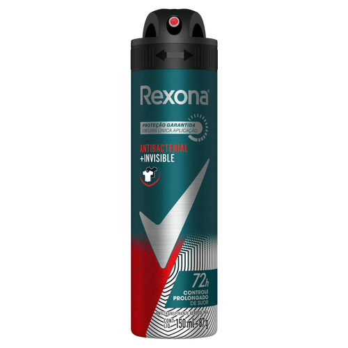 Antitranspirante Aerossol Antibacterial e Invisible Rexona Men 150ml Spray
