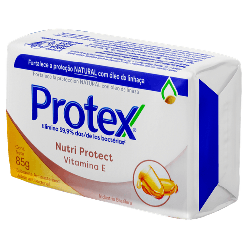 Sabonete Barra Antibacteriano Protex Nutri Protect Vitamina E Envoltório 85g