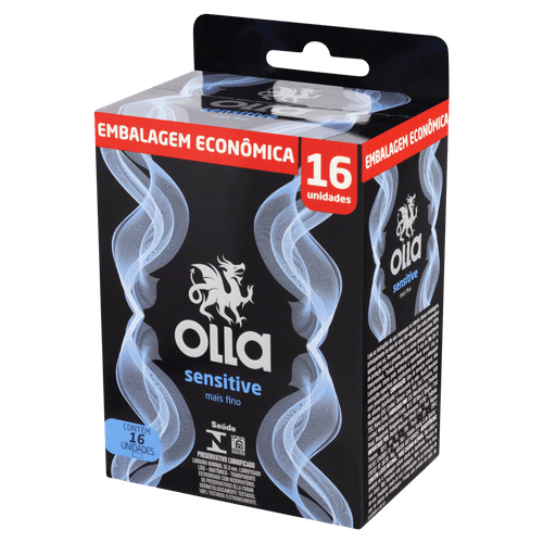 Preservativo Masculino Sensitive 16 Unidades Mascarante de Odor Olla