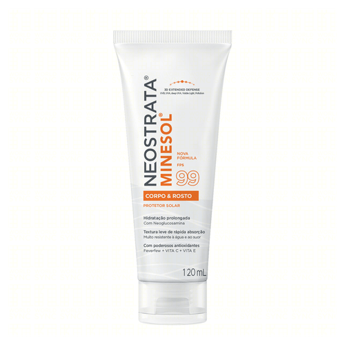 Protetor Solar Corpo e Rosto FPS 99 Neostrata Minesol Bisnaga 120ml
