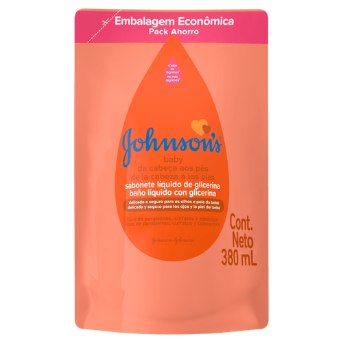 Sabonete Líquido para Bebê Cabeça aos Pés 380ml Glicerina Johnson's