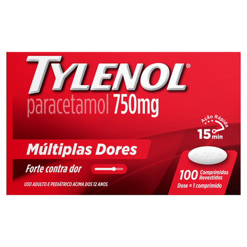 Tylenol 750mg - 4 Comprimidos Revestidos