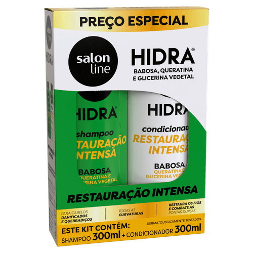 Kit Shampoo Hidratação + Condicionador Babosa 300Ml - Salon Line