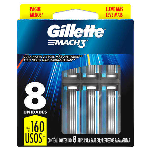 Kit Carga Gillette Mach3 Regular - Leve 8 Pague 6 - Gillette