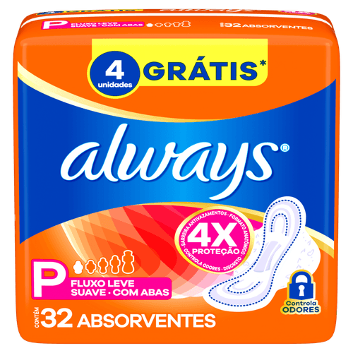 absorvente Always Super Proteção Suave Com Abas 32 un - Always