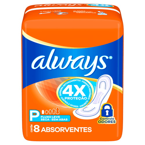 Absorvente sem Abas Seca Always P Pacote 8 Unidades