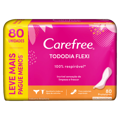 Protetor Dia Carefree Td Dia Flexi S/Perf Lv80 Pg60 - Carefree Todo Dia