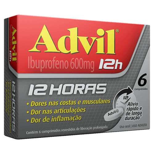 Analgésico Ibuprofeno Advil 600mg Comprimido Revestido 6 Unidades