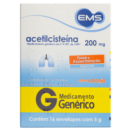 Acetilcisteina 200mg 5g 16Envelopes - Genérico - Ems