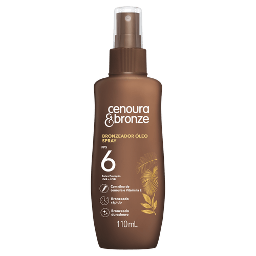 Cenoura & Bronze Bronzeador Óleo Spray FPS 6 110ml Resistente à Água