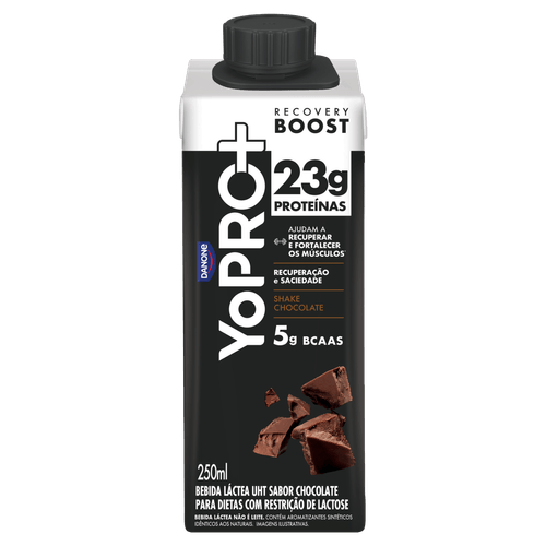 Bebida Láctea UHT YOPRO+ Chocolate 250ml 23g Proteína 5g BCAA Zero Lactose YOPRO
