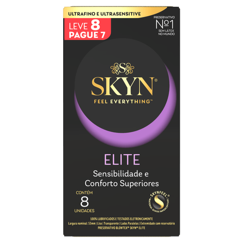 Preservativo Lubrificado Elite Skyn - 8 Unidades
