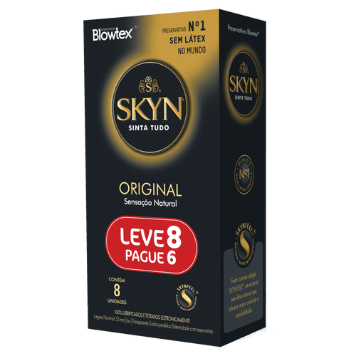 Preservativo Masculino Skyn Original 8 Unidades Poli-isopreno Blowtex