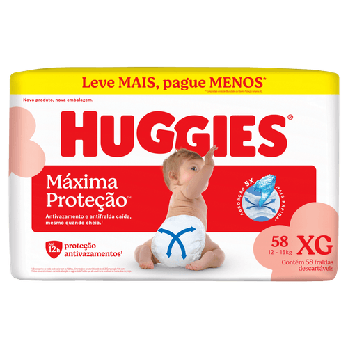 Huggies Fralda Descartável Supreme Care XG 58 Un - Xtra-Flex Canais em X 12h