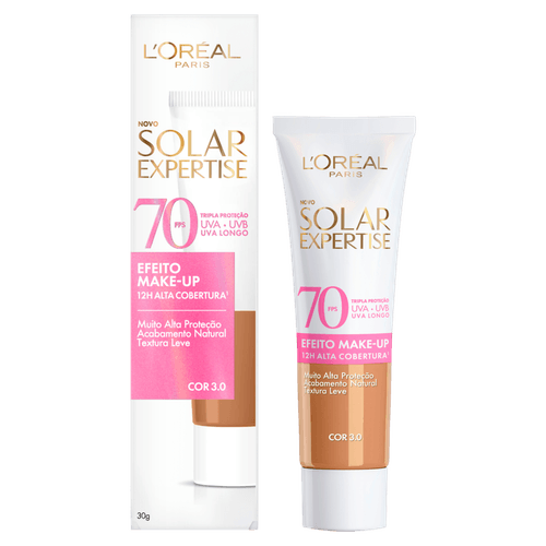 Protetor Solar L'oréal Efeito Make-Up com Cor 3.0 FPS 70 - 30g