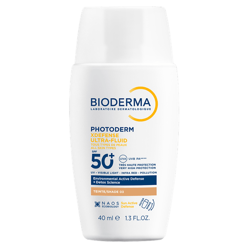 Protetor Solar Facial com Cor 03 FPS 60 Bioderma Photoderm XDefense Ultra-Fluid - 40ml