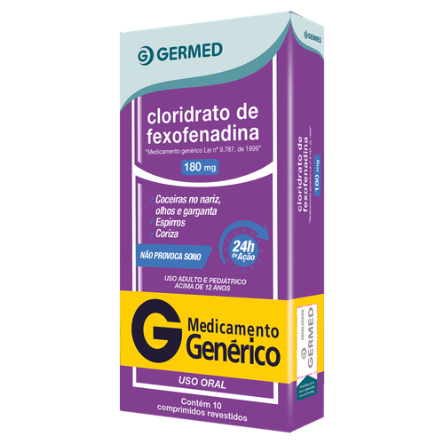 CLORIDRATO DE FEXOFENADINA 180MG 10CPR GERM