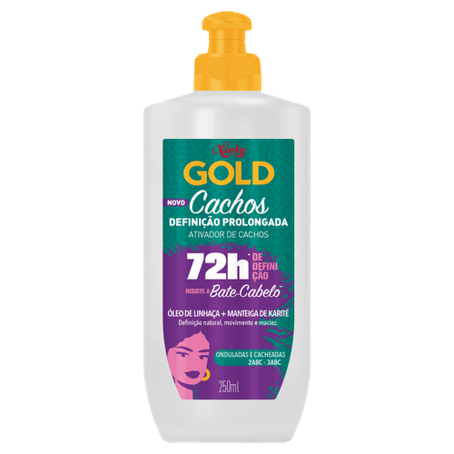 ATIVADOR CACHOS NIELY GOLD 250G ÓLEO DE LINHAÇA + MANTEIGA DE KARITÉ