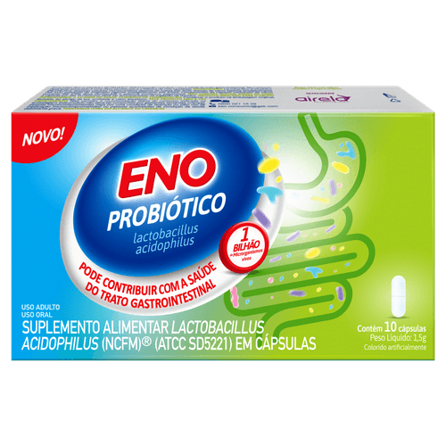 Suplemento Eno Probiótico Lactobacillus Acidophilus 10 cápsulas