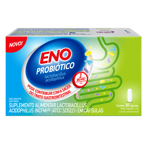 Suplemento Eno Probiótico Lactobacillus acidophilus Eno 30 cápsulas