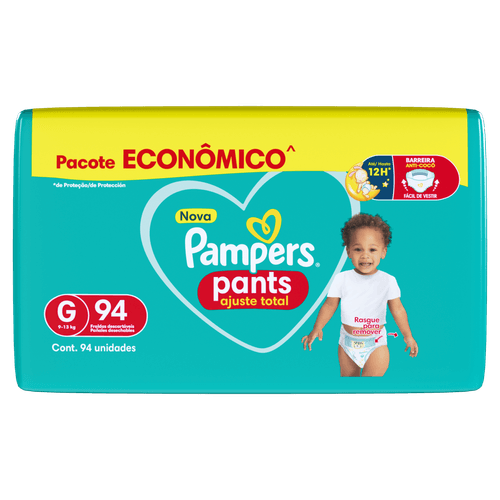 Fralda Descartável Infantil Pants Ajuste Total G Camada Extra 94 Unidades Pampers