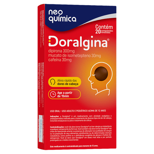 Analgésico Doralgina Caixa 20 comprimidos