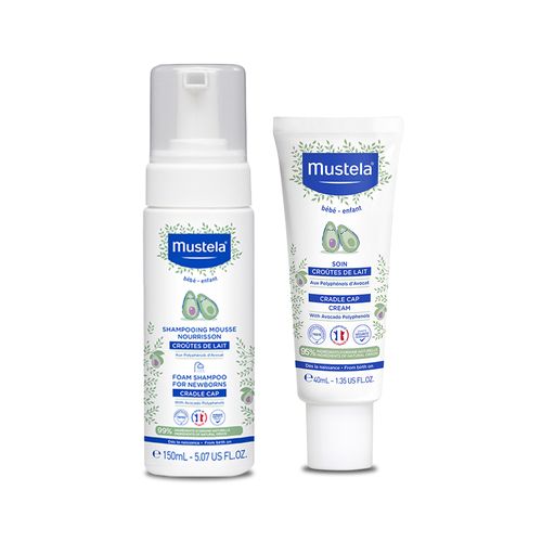 Kit Mustela Crosta Láctea Shampoo Recém Nascido 150ml + Stelaker Crosta Láctea 40ml