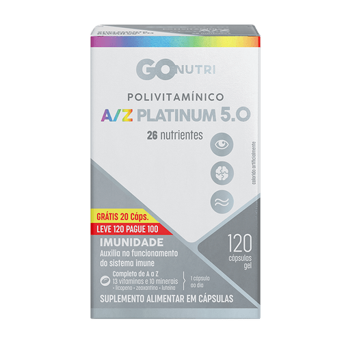 Polivitamínico AZ Platinum 5.0 GOnutri - 120 Cápsulas