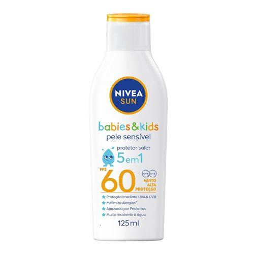 NIVEA SUN Protetor Solar Kids & Babies Pele Sensível FPS 60 125ml