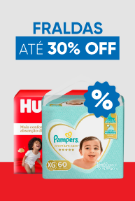 Fralda até 30%